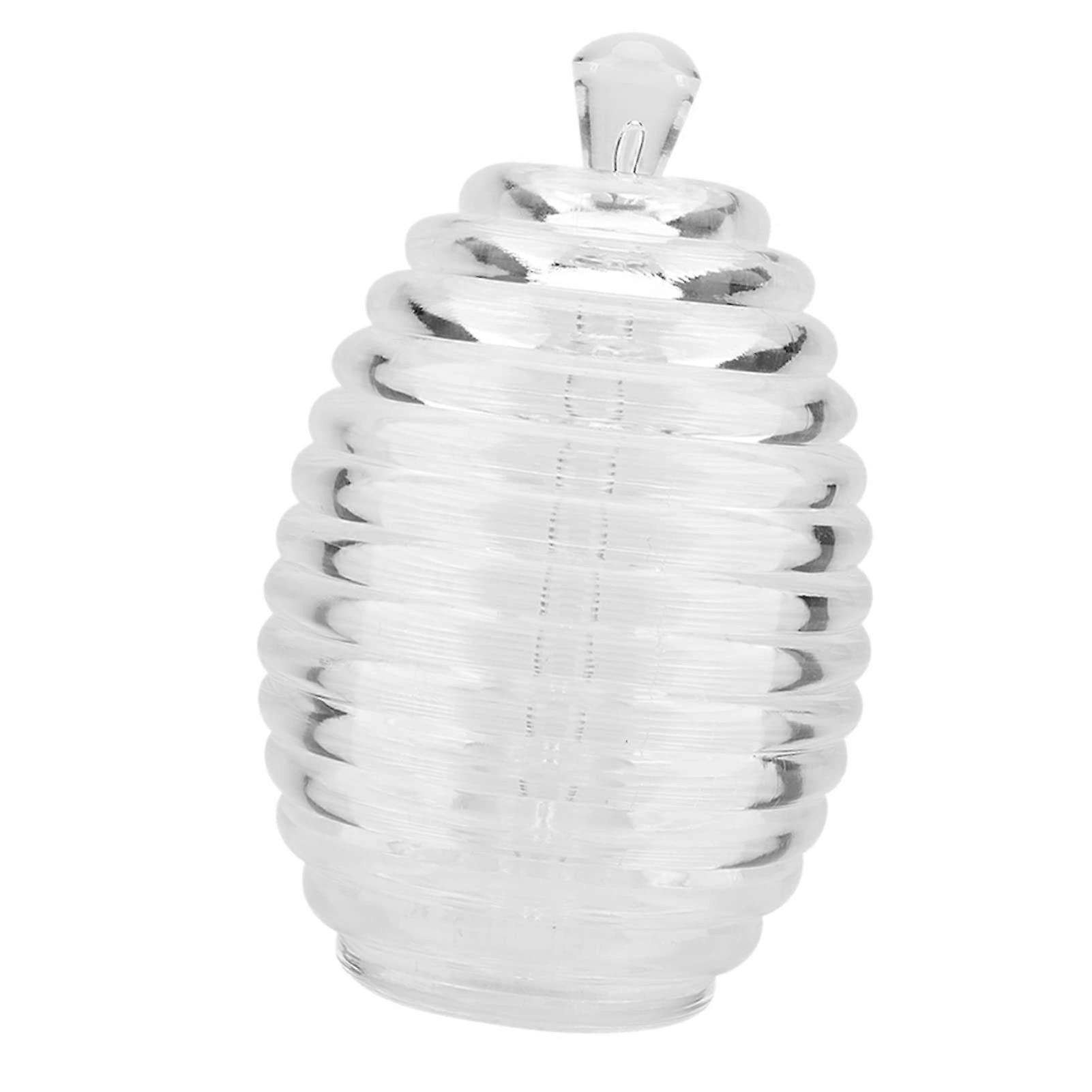 Beehive Honey Jar Transparent 265ml Polycarbonate Container With Dripper Stick For Kitchen Food Grade Mess Dispensing