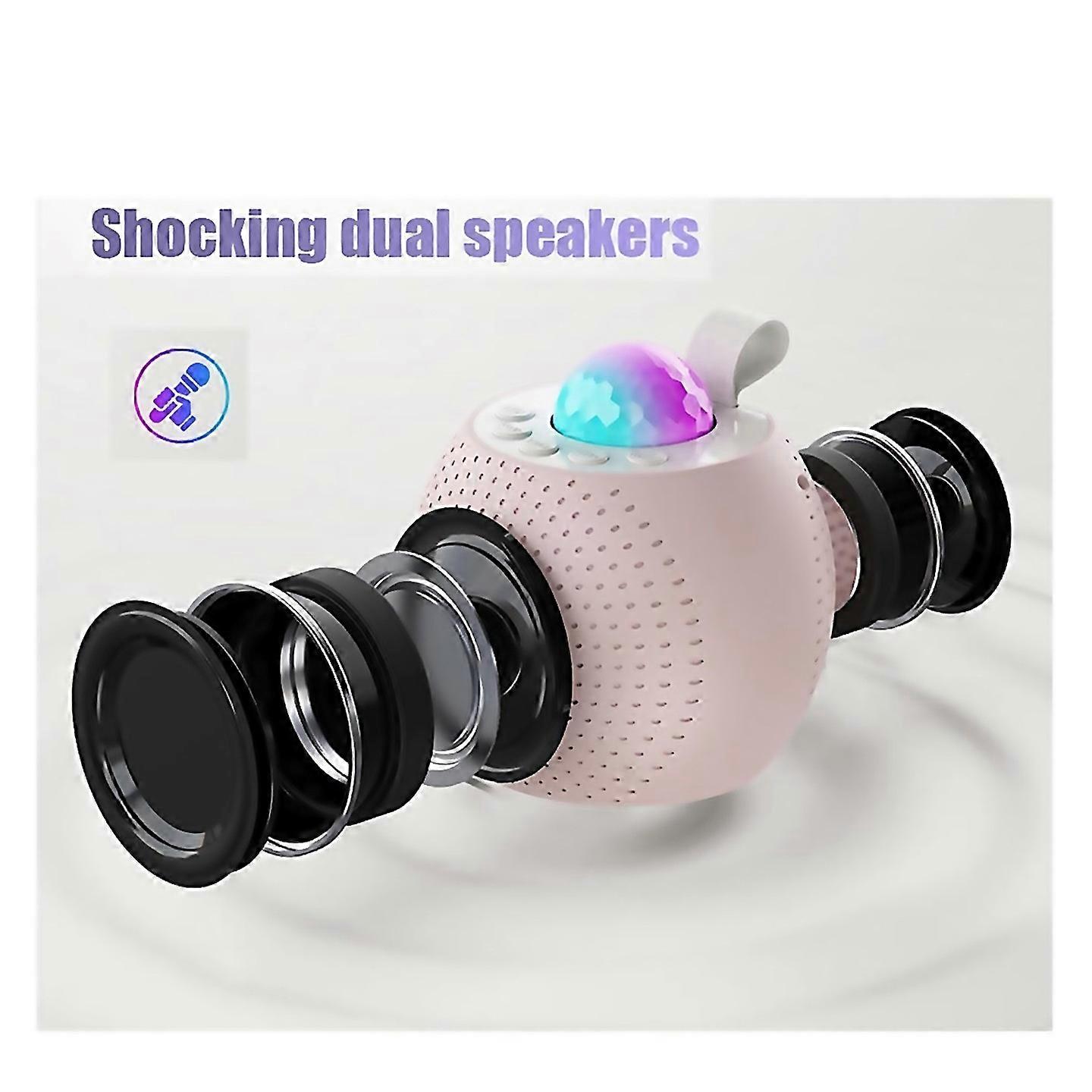 For Portable Bluetooth Karaoke Speaker Outdoor Ambient Light Pink