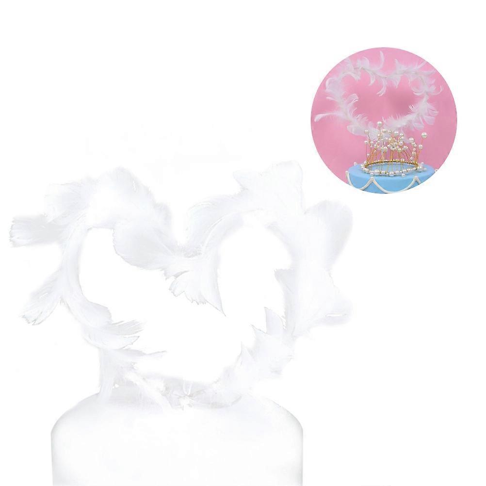 Cake Topper White Cake Decoration Heart Shape