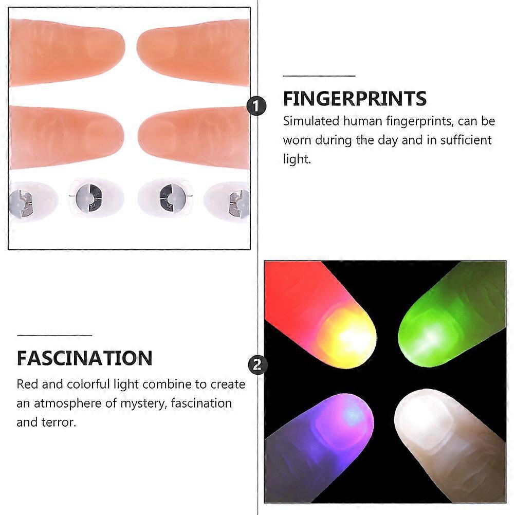 Trick Toy Finger Light for Halloween Party Use 1Set Simulated Thumb Lamp