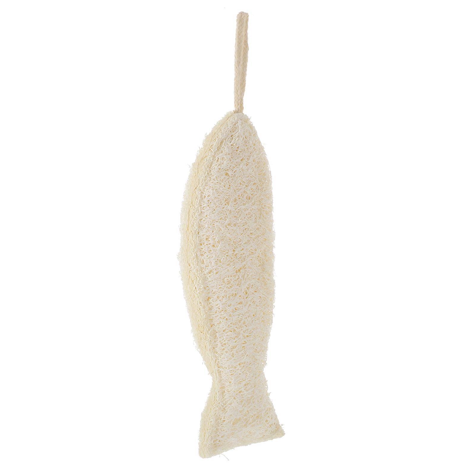 1Pcs Loofah Back Scrubber for Bathing Use Beige Cotton Bath Rubbing Towel