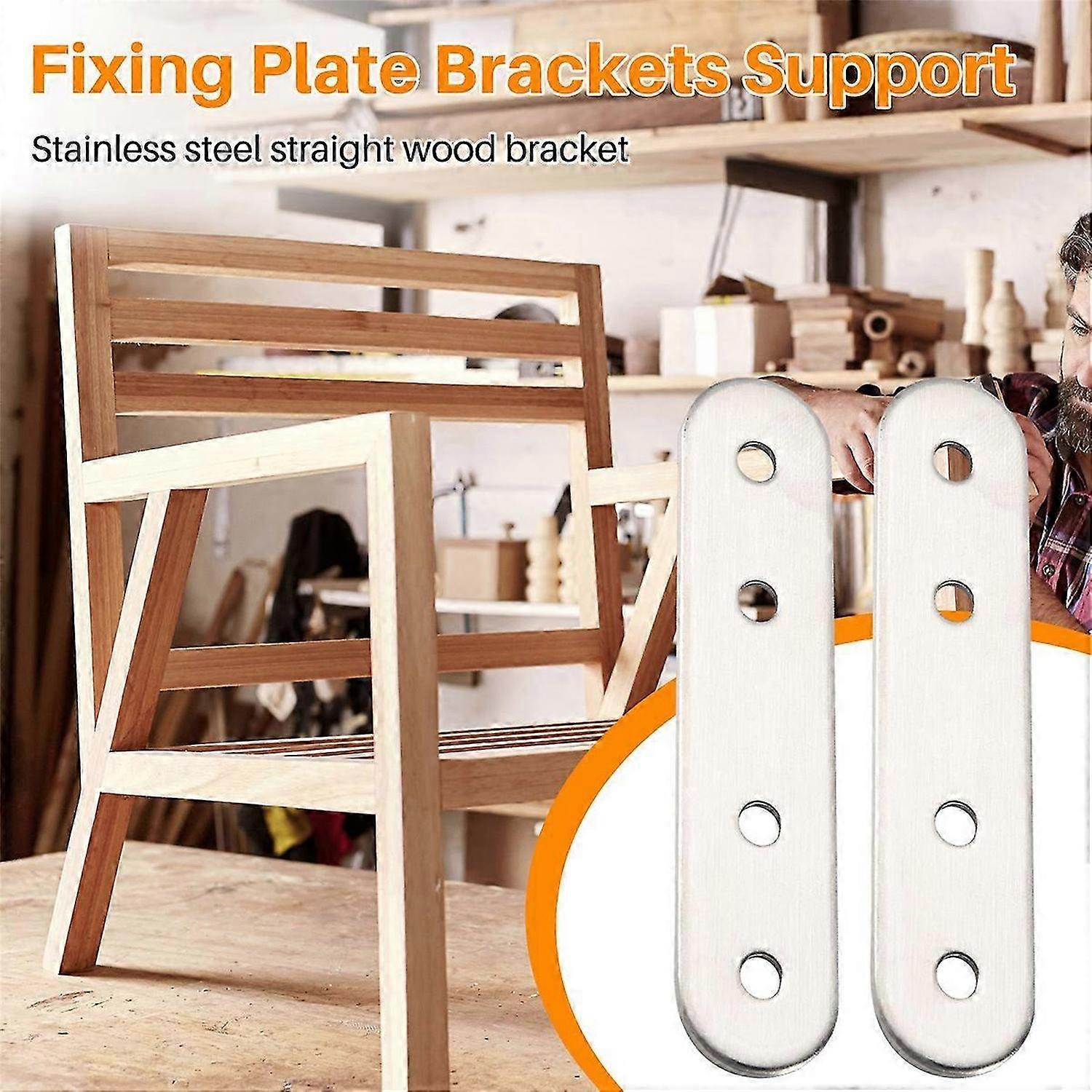 Reparation af fladt rustfrit stål Reparation Fastgørelsespladebeslag understøtter 2 stk.