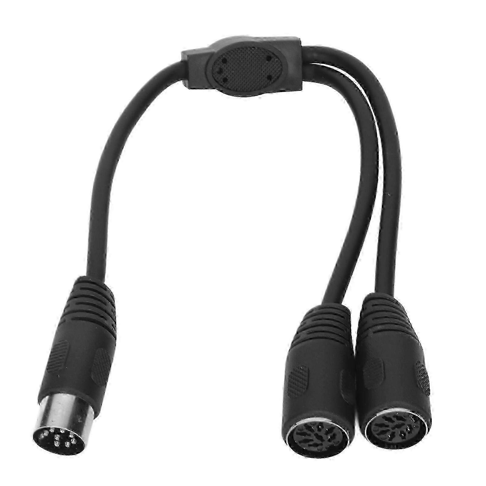 Din 8 Pin Male to 2 Female Splitter Cable, Double Shielding, Signal Sound Connection Cord, 1.0ft, Edition 0626