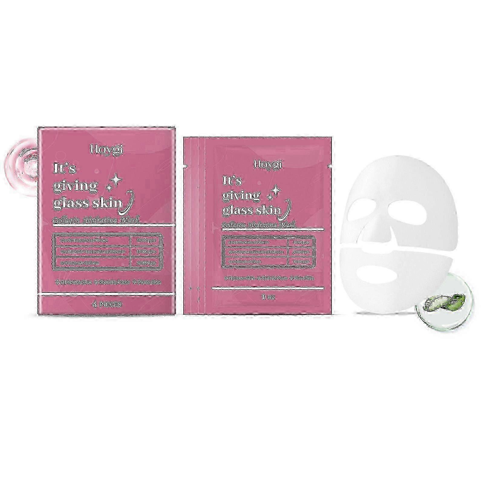 Glass Skin Face Mask with Collagen, Deep Hydration Collagen Face Mask Overnight, Anti-Wrinkle Hydrating And Moisturizing Mask For Face