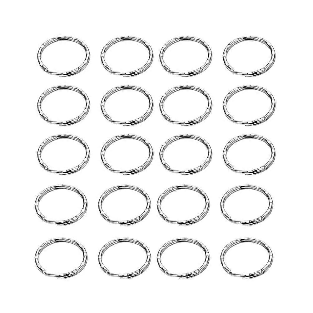 Metal Key Ring Split Rings for Key Use 200Pcs Silver Flat Electrophoresis Accessory