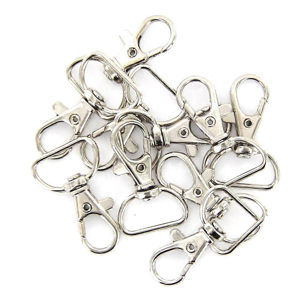 10Pcs Swivel Hook Silver for Bag Key Ring Clasp Durable Iron