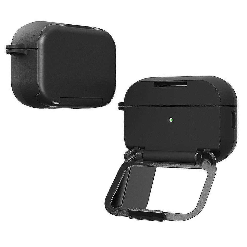 For AirPods Pro 3 Protective Case PC + TPU Shockproof Cover with Stand / Makeup Mirror