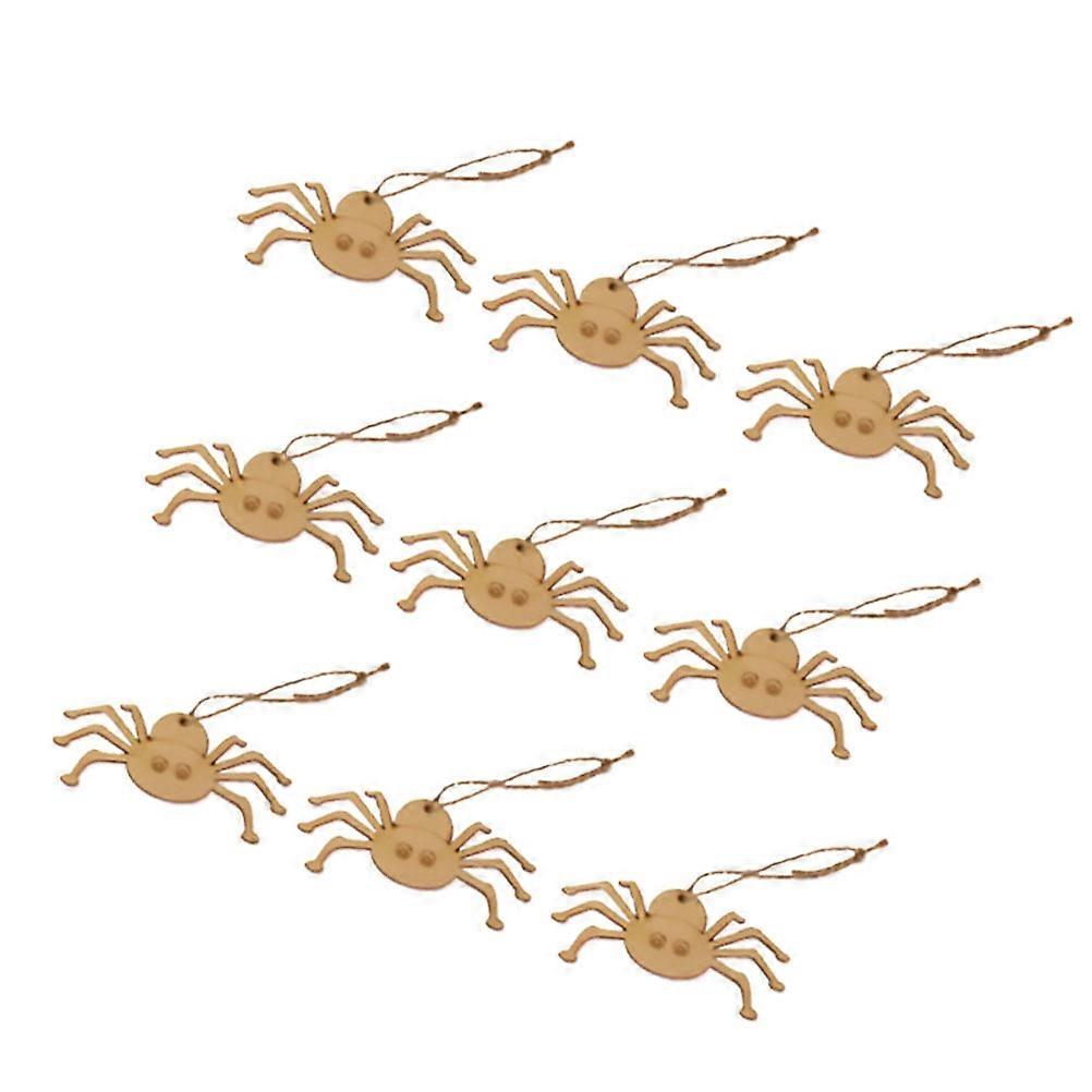 Spider Wood Slices Halloween Party Decoration Props for Hanging 20Pcs Set
