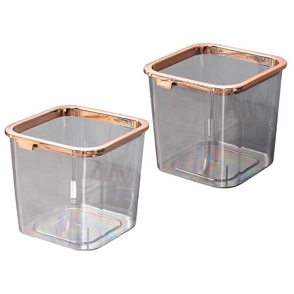 Clear Trash Can Portable for Home Use 4Pcs Transparent Wastepaper Container