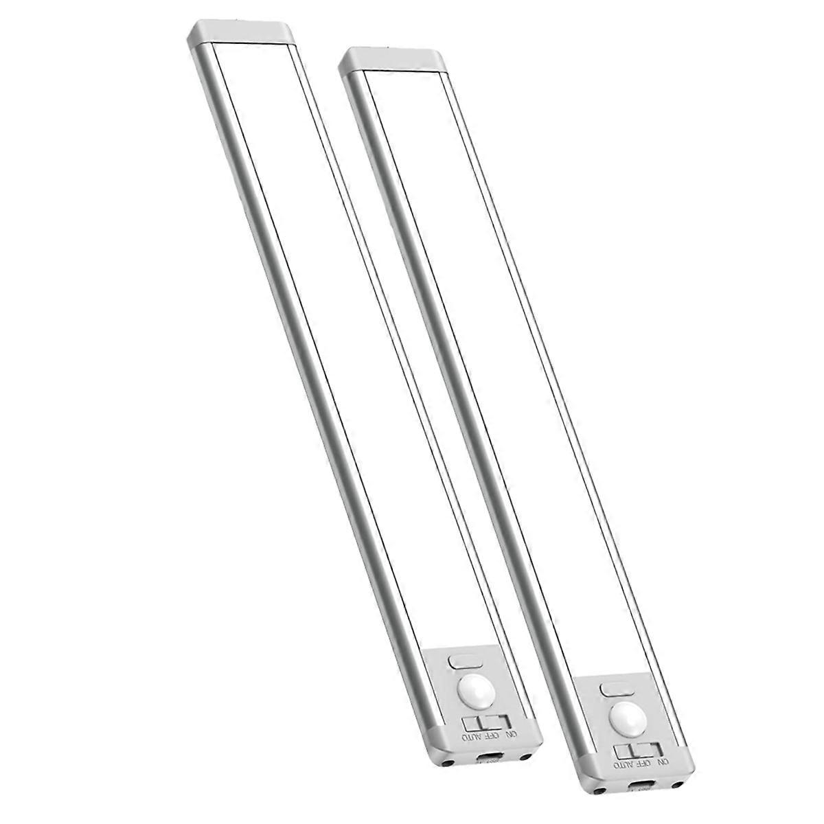 Under Cabinet Lights, 64 LED Rechargeable Battery Motion Sensor Light Indoor, 2Pack Magnetic Dimmable Closet Lights 25CM