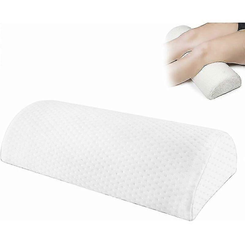 Half Moon Pillow with Memory Foam, Half Cylinder Footstool for Comfort and Support
