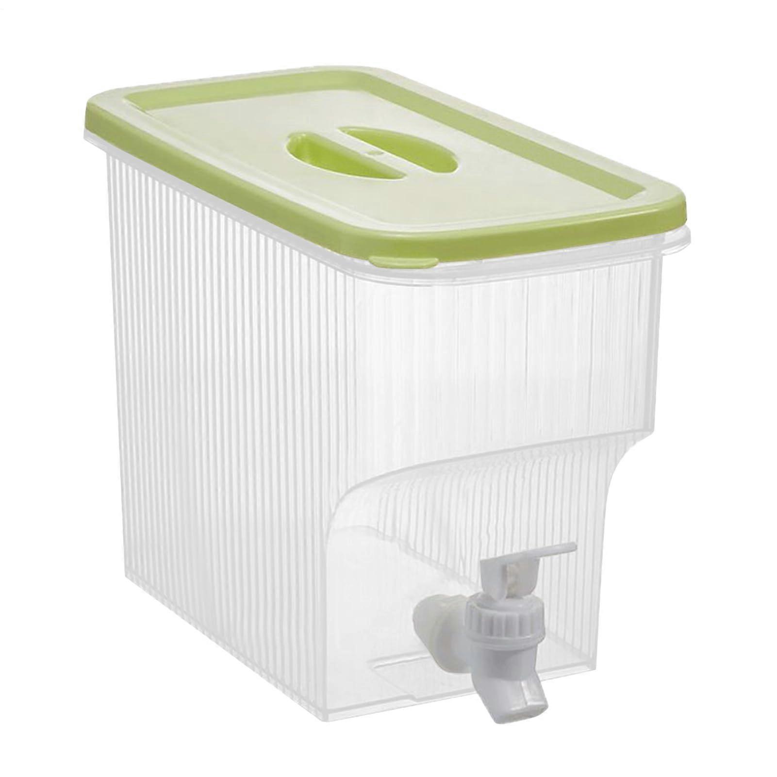 Beverage Dispenser with Tap Plastic Clear 3.9L Jar, Green, Large-Capacity Drink Dispenser For Lemonade, Juice, Ice Drinks