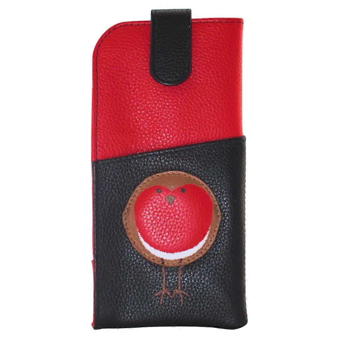 Mala Leather Bobbie Robin Bird Wide-Fit Glasses Case Genuine Leather