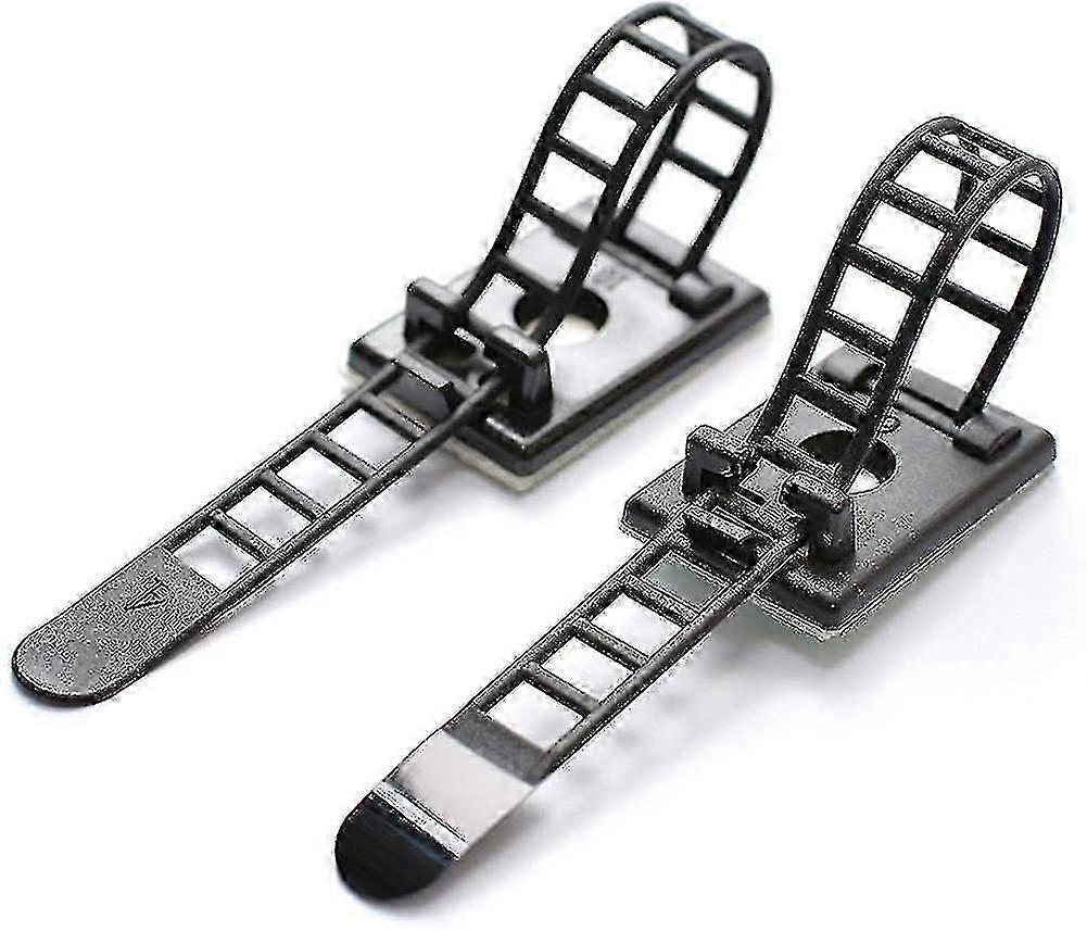 100-pack verstelbare kabelbinders Zelfklevende kabelclips