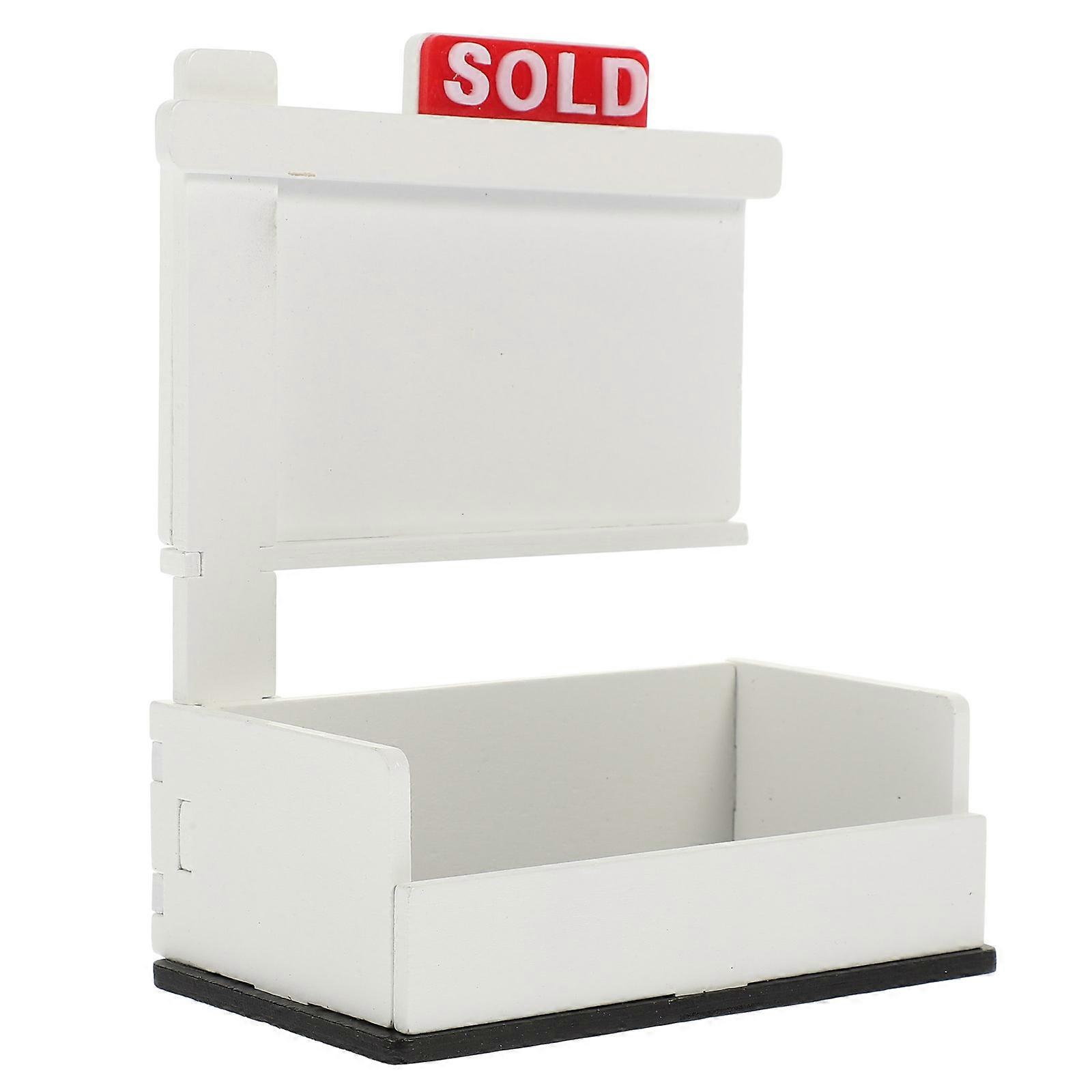 Cards Display Stand For Office Use Modern Wood Holder 4Pcs Square Shape Storage Solution