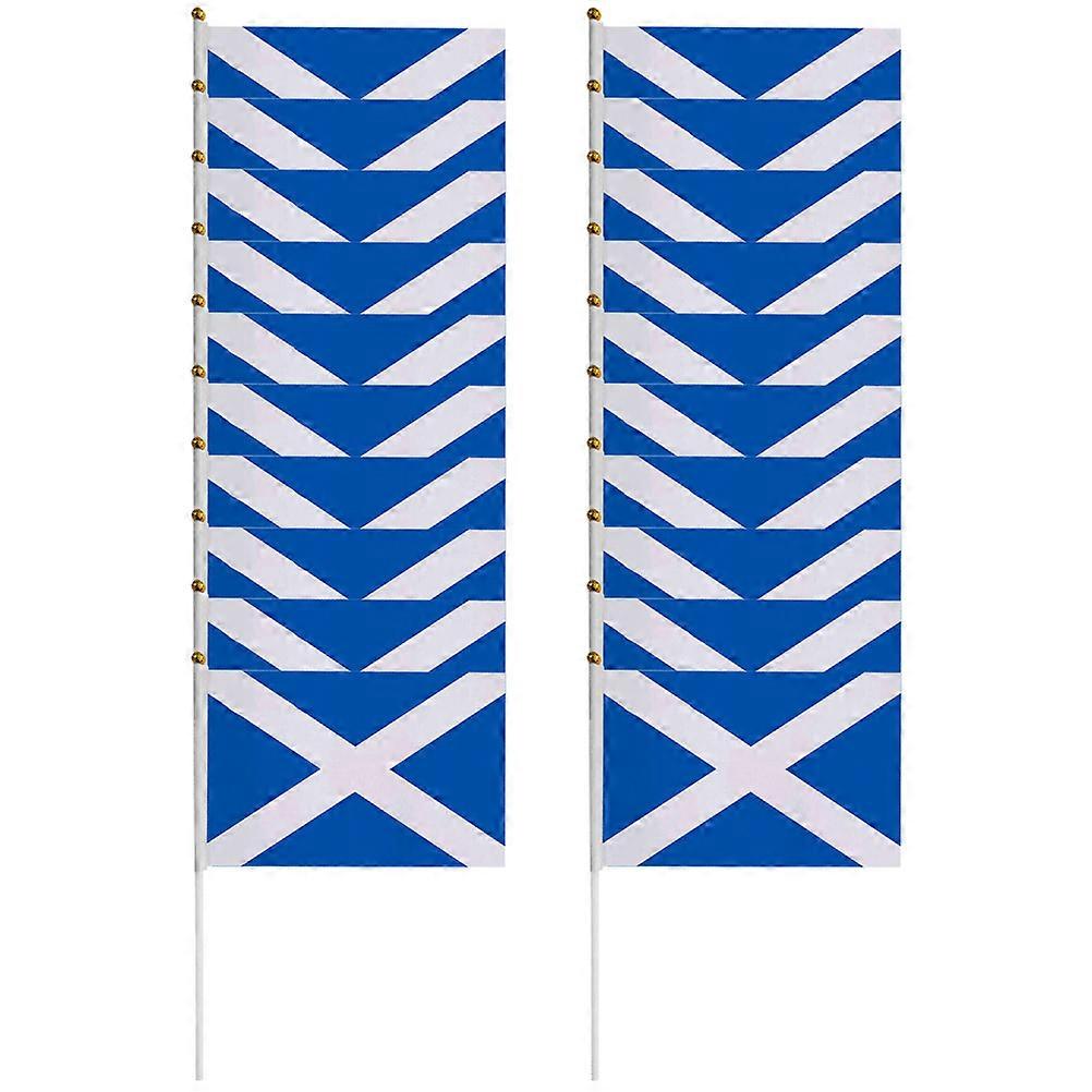 Outdoors Mini Flag Handheld Flag for Festivals Multi Plastic Polyester 20Pcs