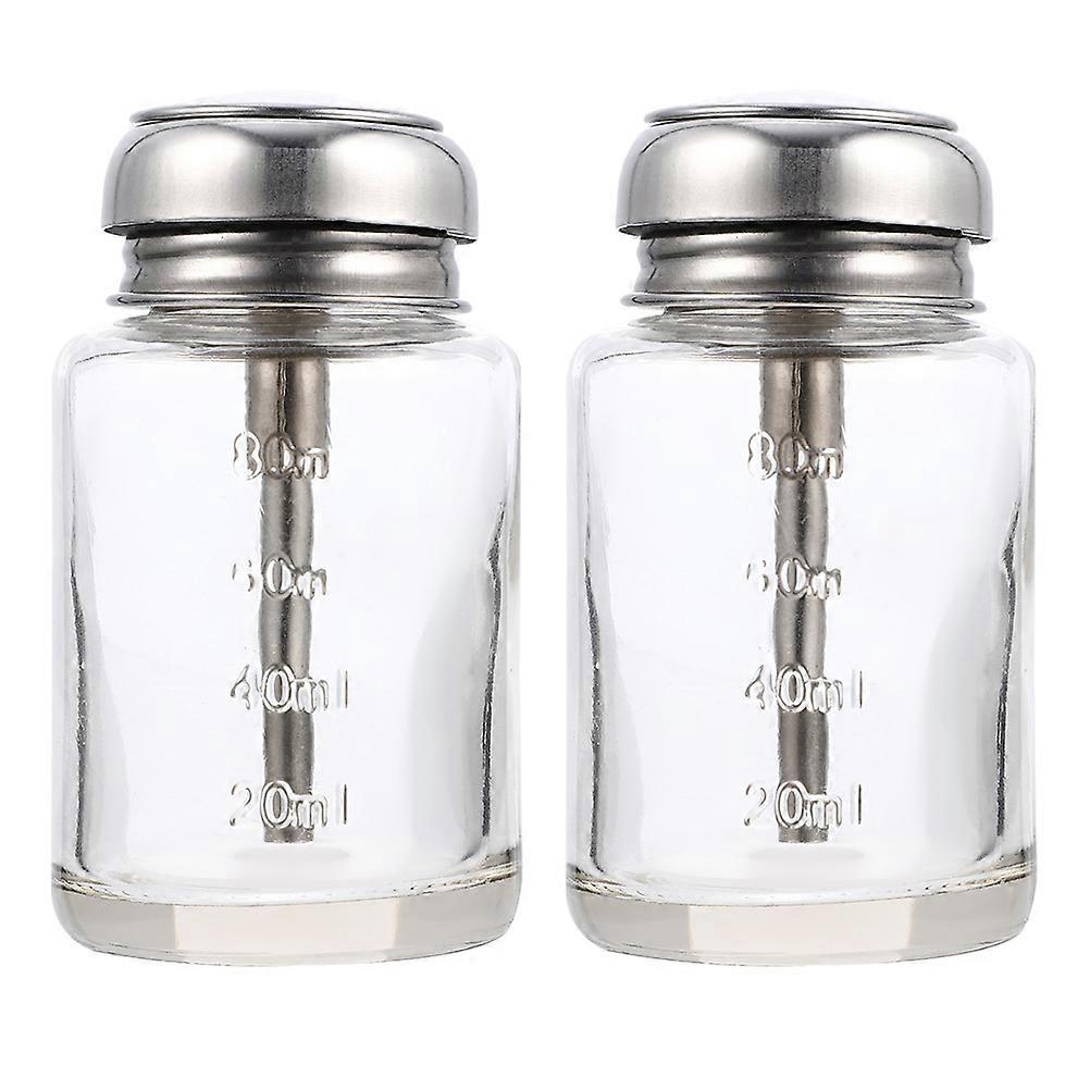 Glass Empty Bottles Pressing Type Alcohol Dispenser for Storage 4Pcs