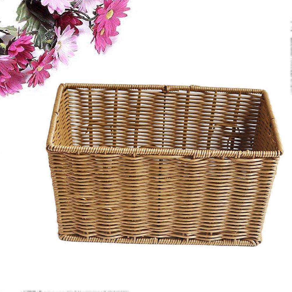 Rectangular Rattan Storage Basket Organizer For Home Organization Supermarket Display 30*25*12cm 1Pcs