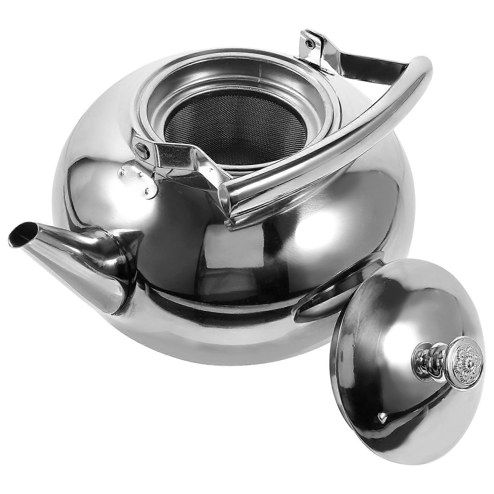 Silver Stainless Steel Kettle with Strainer for Boiling Water Practical Use