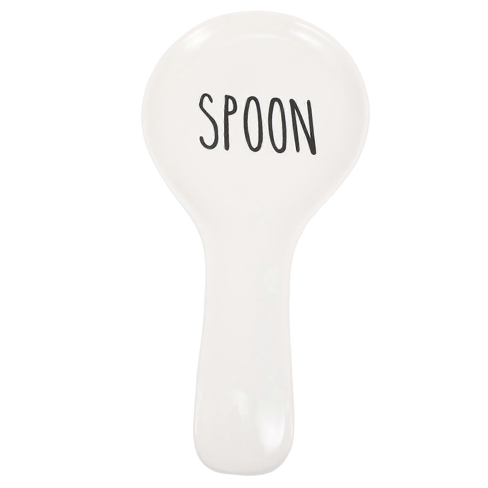 Kitchen Use Ceramic Spoon Rest White 4Pcs Spoon Stand for Soup Spoons