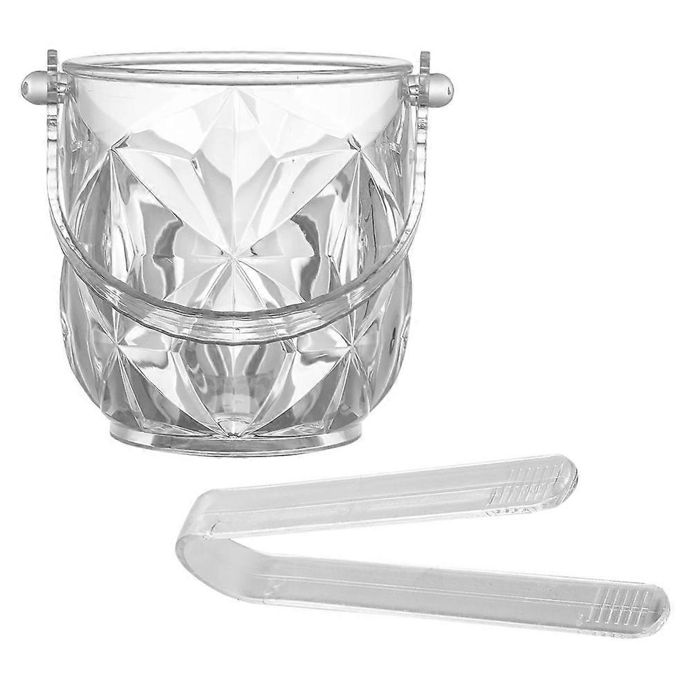 Transparent Acrylic Ice Bucket for Storage with Clamp 2Sets Handy Bucket