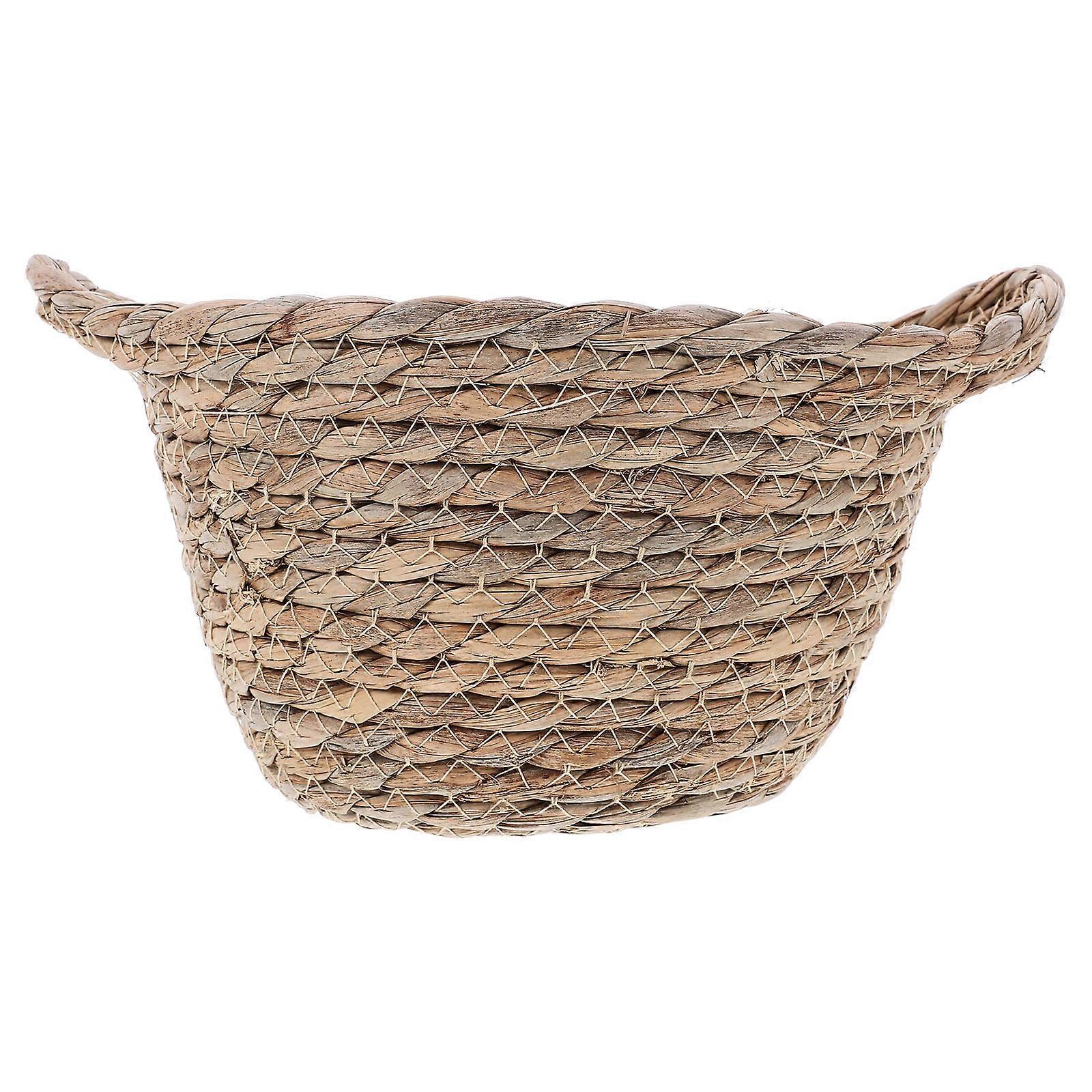 2Pcs Light Brown Linen Flowerpot Storage Basket for Indoor Use