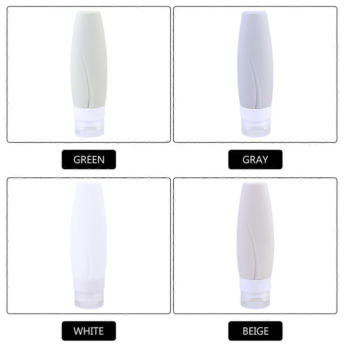 Mini Travel Bottles 4Pcs Refillable Toiletry Containers For Adults Grey Travel Size 14X3.4Cm Lotion Storage