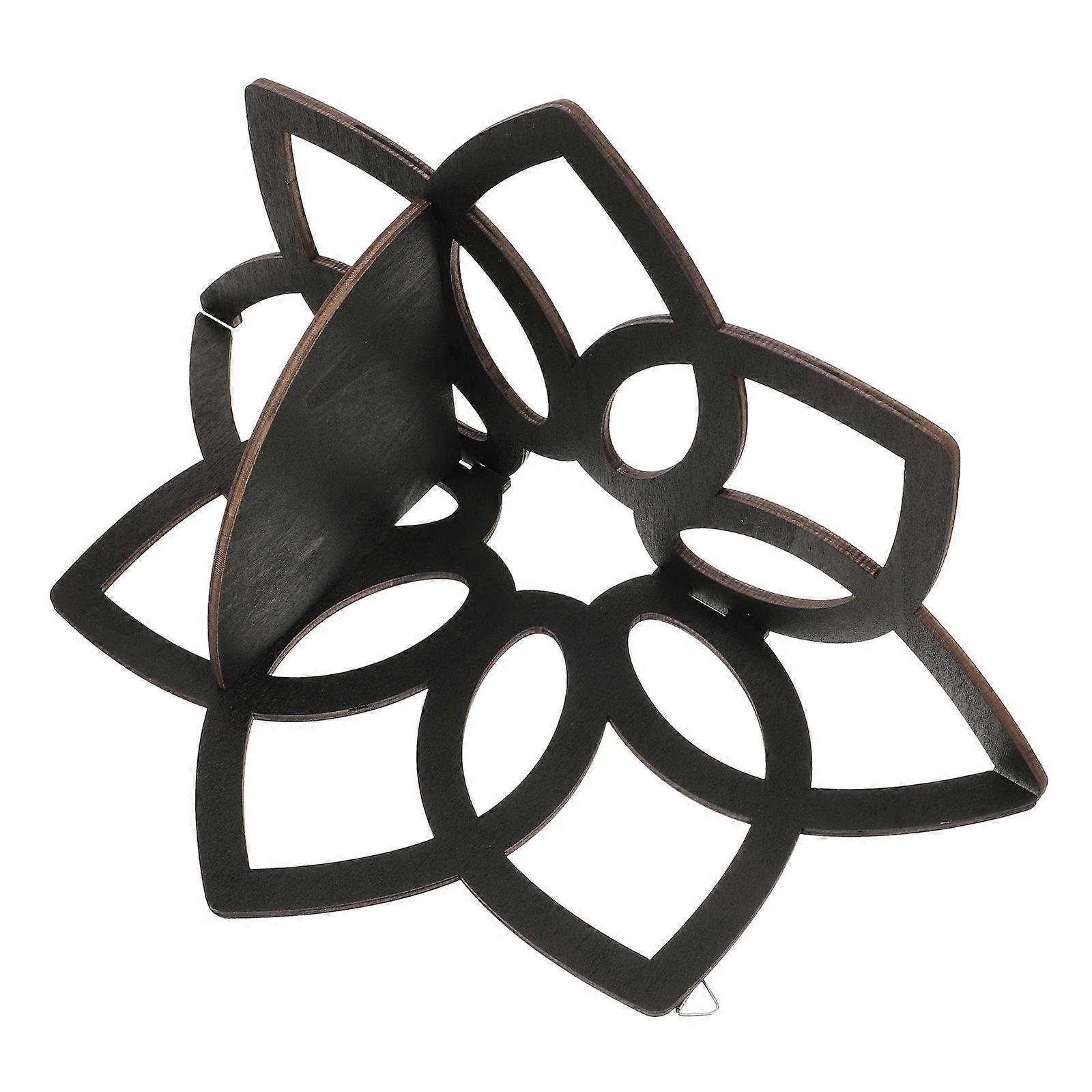 Wooden Mandala Shape Display Shelf 4Pcs Space-saving Rack Ideal For Living Space And Parties