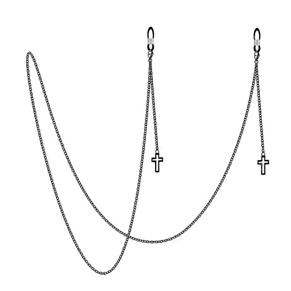 Glasses Chain Retro Face Mask Chain for Non-Skid Mask Rope 3Pcs Black