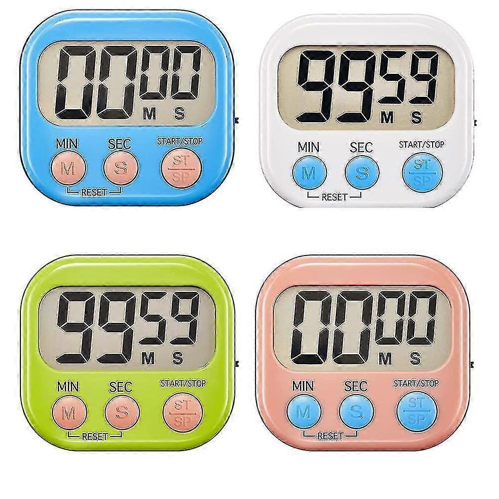 4-teilige elektronische Multifunktions-Timer, Lernmanagement-Timer, geeignet für Küche, Studium, Arbeit