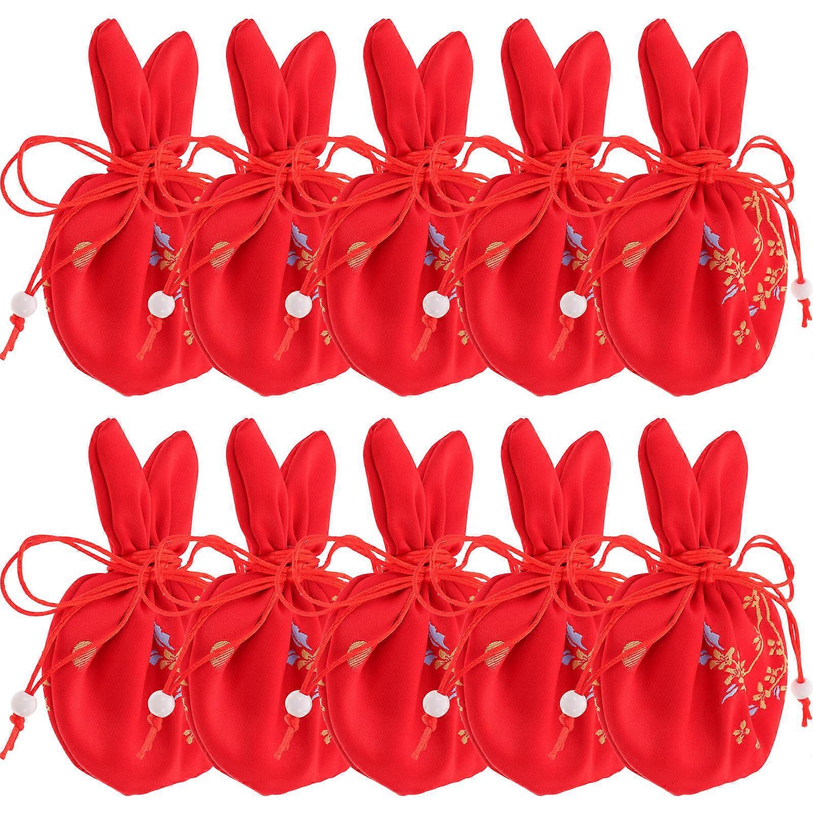 Drawstring Lavender Bags Empty Lavender Sachet Bags for Storage Use 50Pcs Red