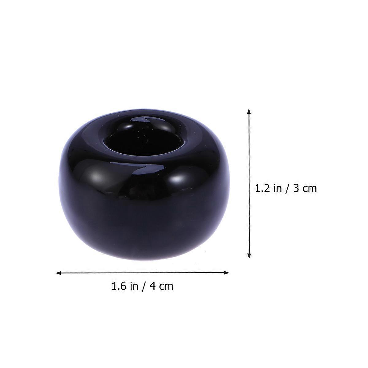 Creative Black Toothbrush Base for Storage Use 3Pcs Ceramics Round Holder