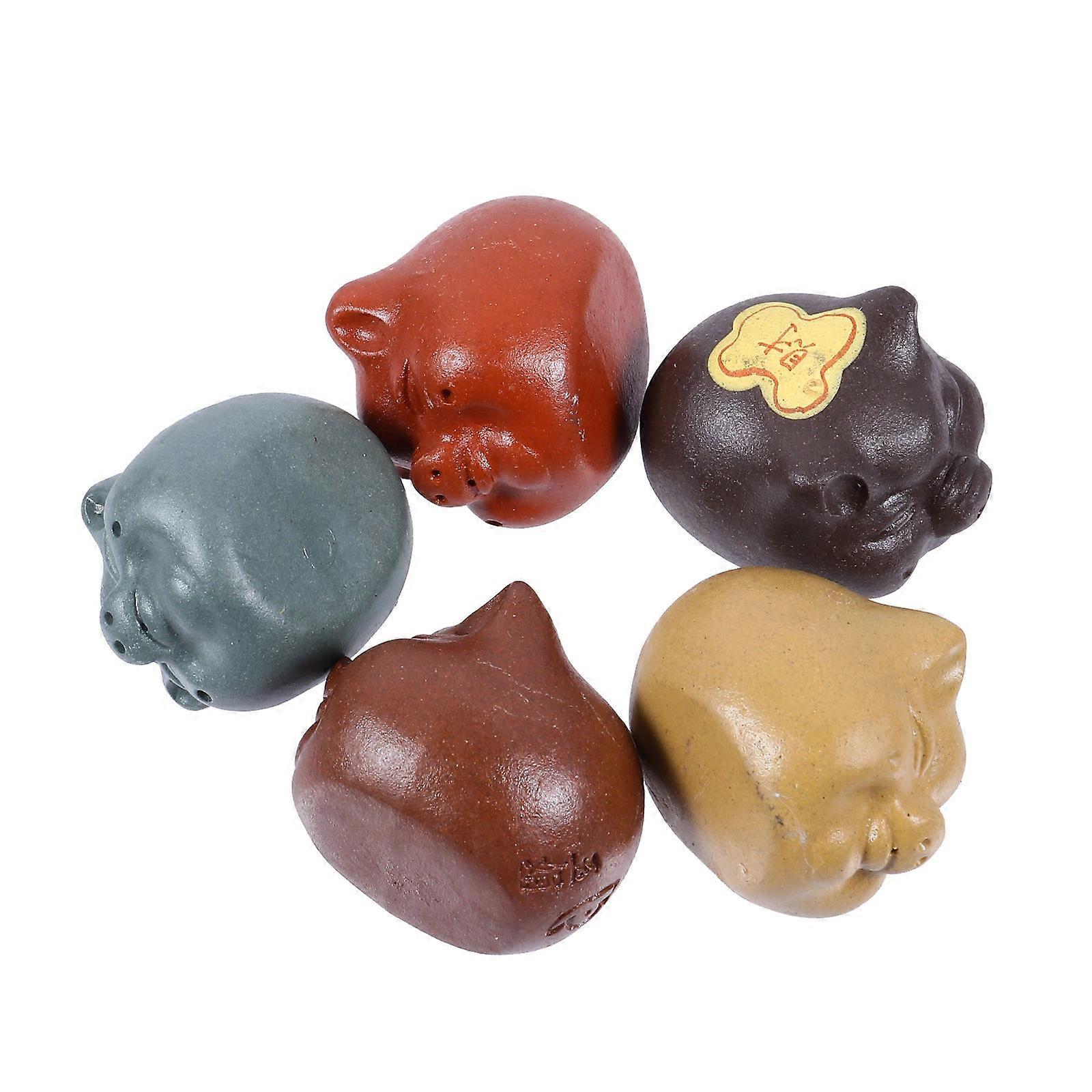 10 Pcs Tea Pet Piggy Desktop Decor Creative Adornments Suitable For Home Decoration Office Style