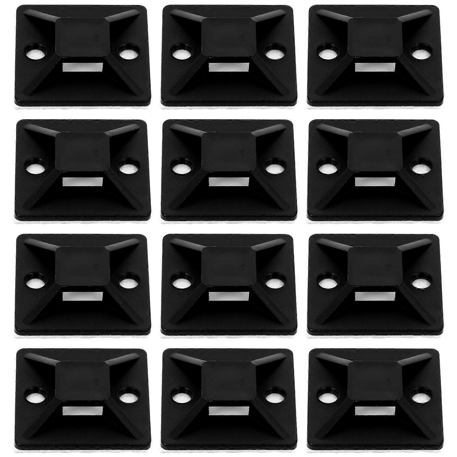 Tie Base for Wire Organizer 200Pcs Black Self-Adhesive