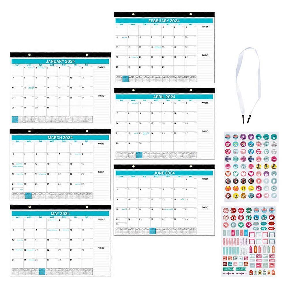 Wall Calendars Monthly Calendar Hanging Calendar 5Sets for Home