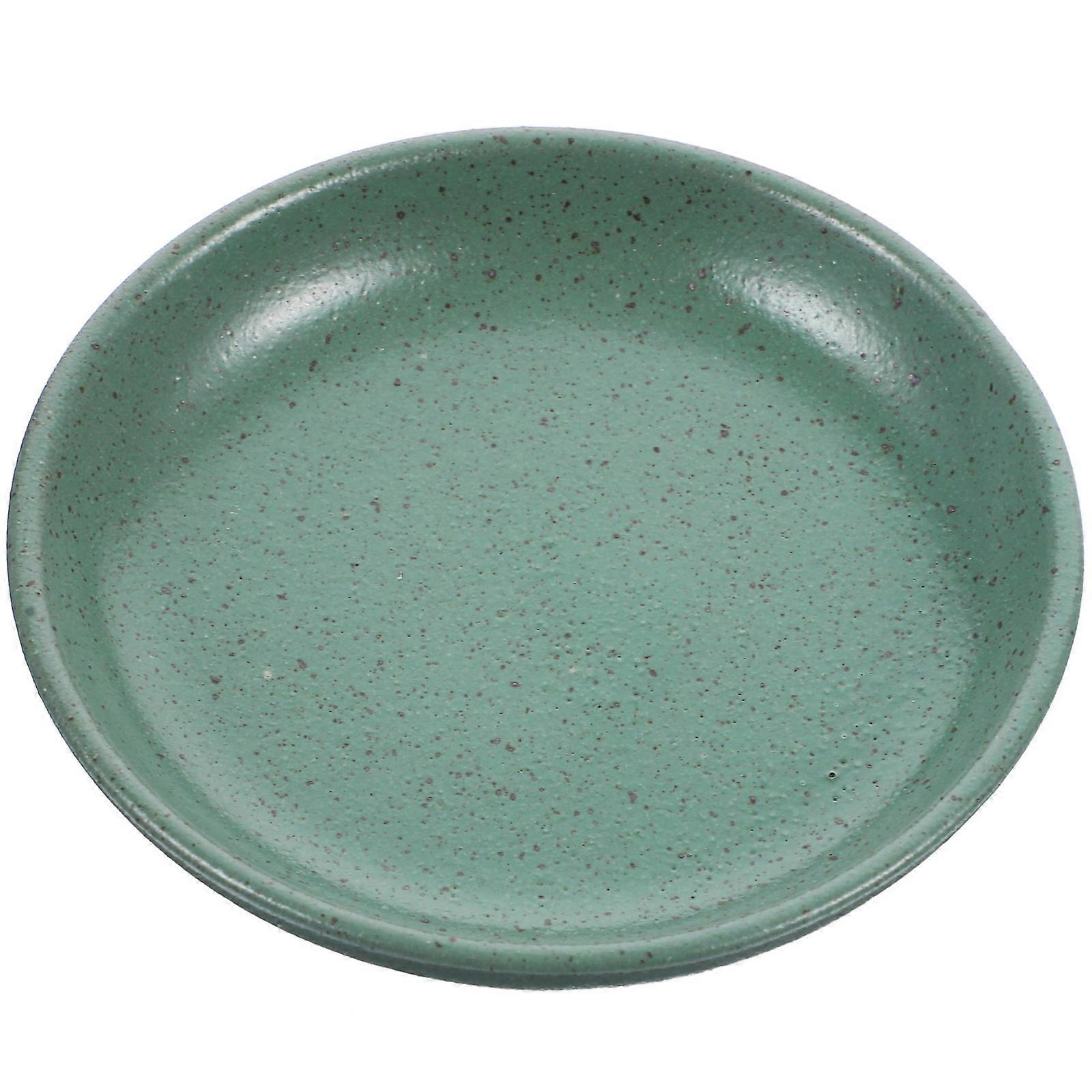 Ceramic Fruit Plate Round Appetizer Plate Serving Food Green 1Set