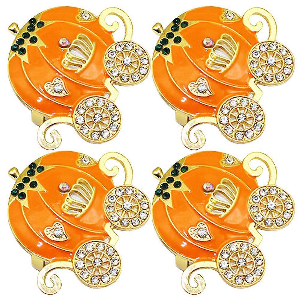 Cute Metal Napkin Ring Holders With Pumpkin Cart Shape 12 Pcs For Casual Gatherings And Festive Occasions