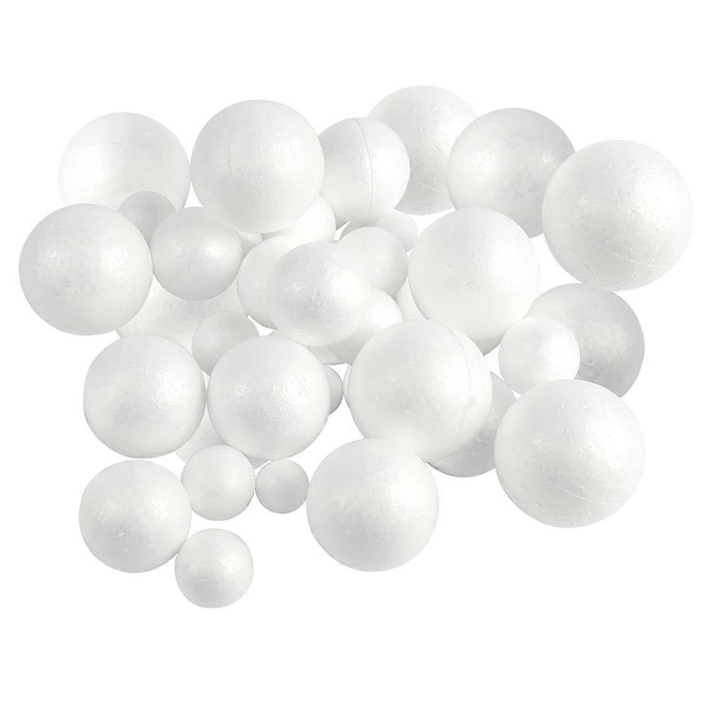 White Craft Foams Balls for DIY Kids 90Pcs Solid Balls Decorations