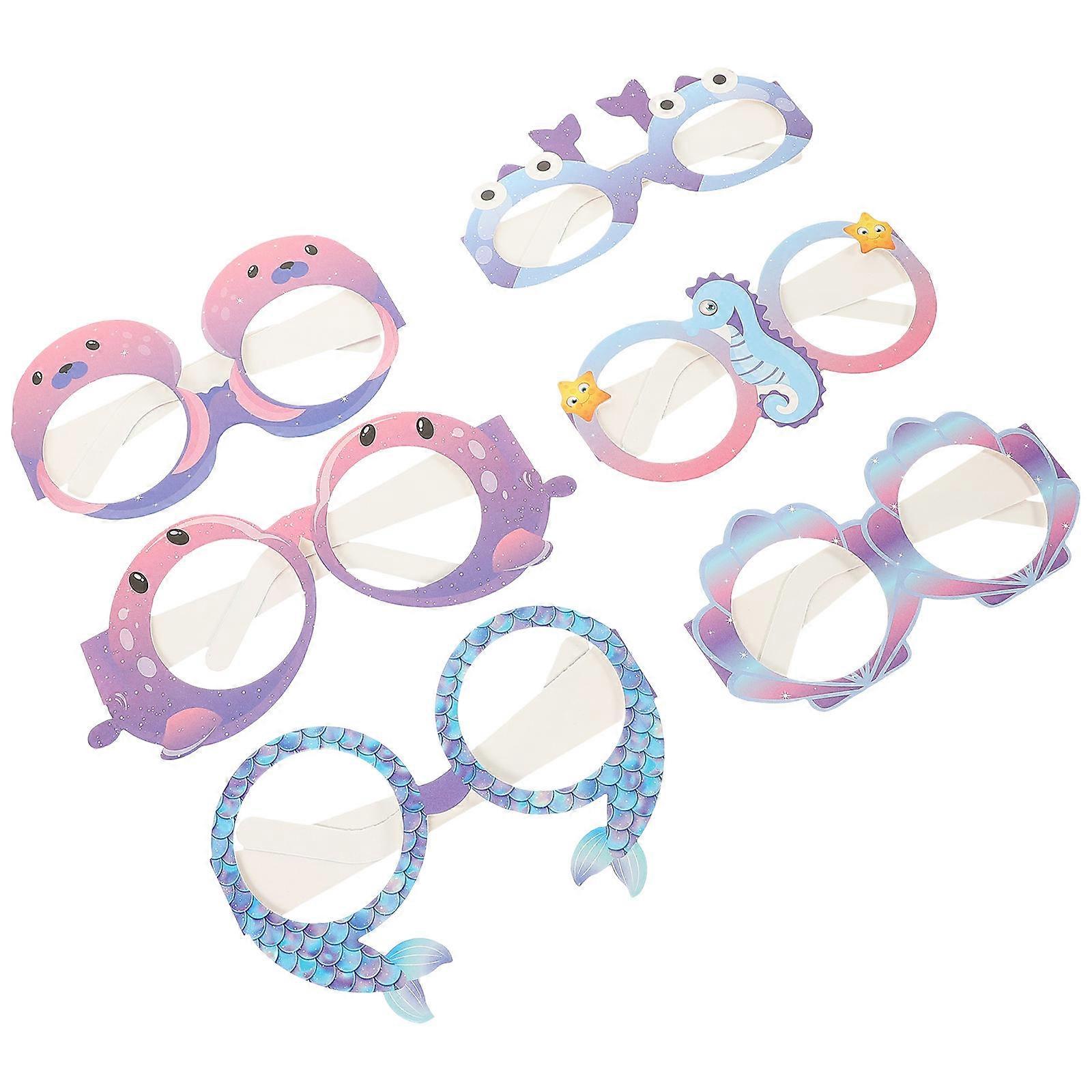 18 Pcs Mermaid Party Decorations Eyeglasses Photo Props For All Ages Assorted Favors Eyeglass Shape