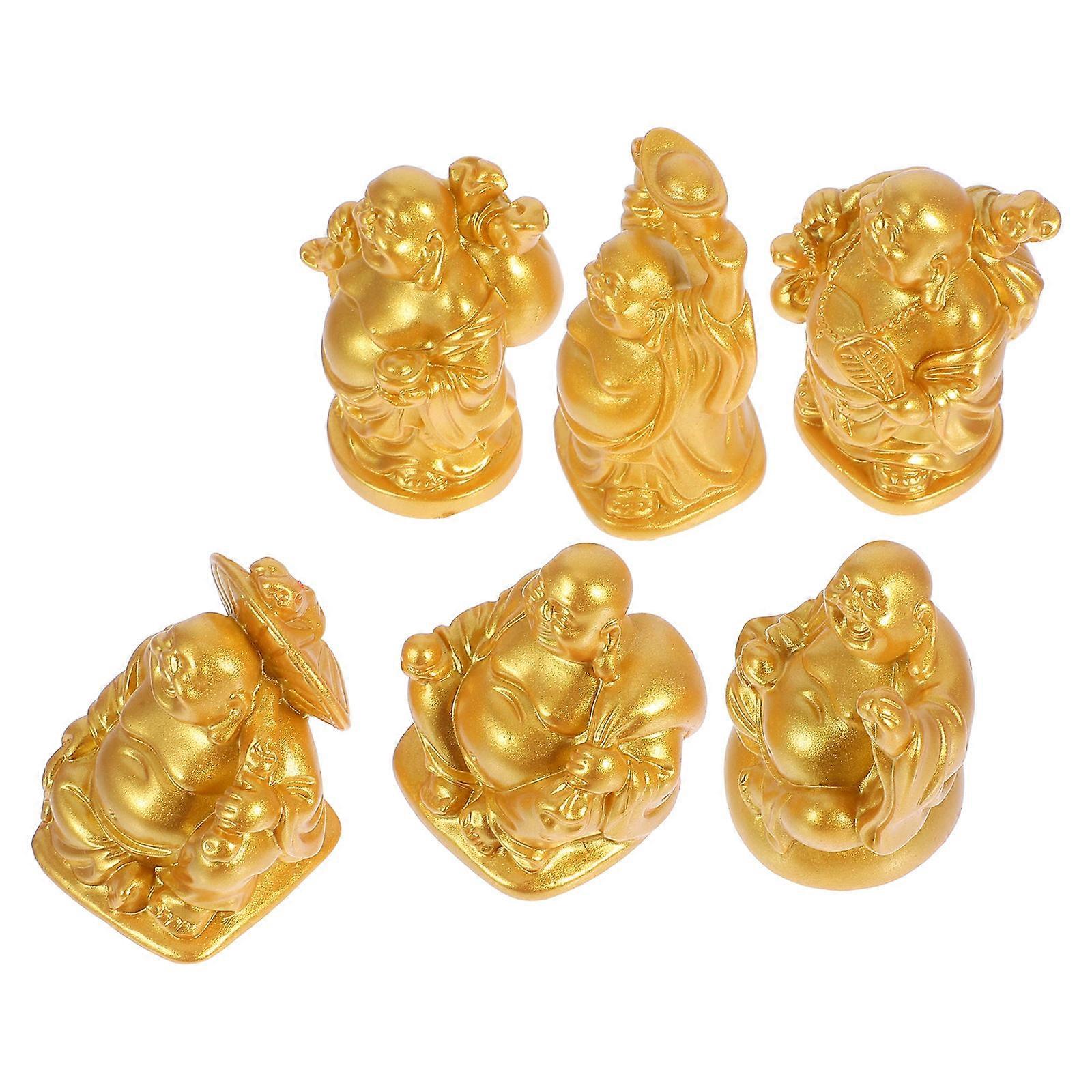Mini Buddha Statue Resin Sculpture for Wealth Prosperity 18Pcs Set