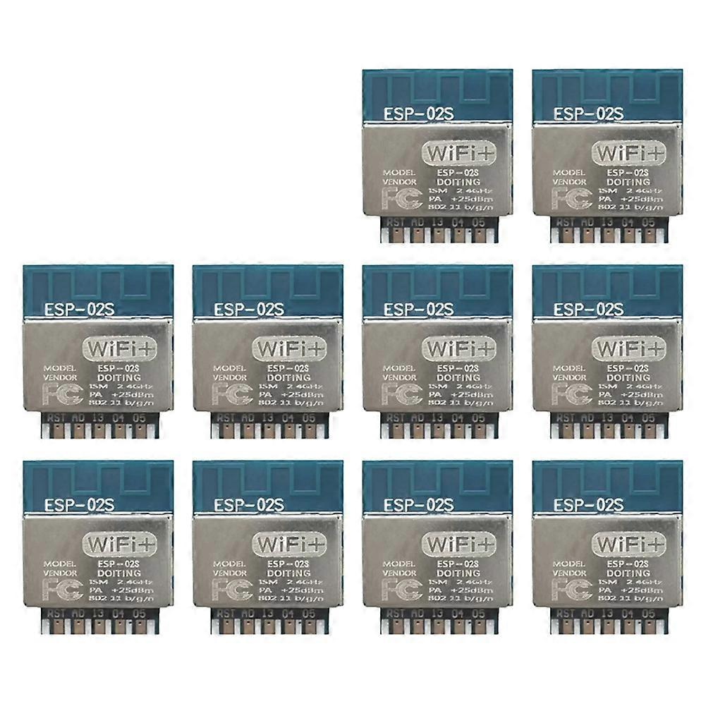 10Pcs ESP-02S Wi-Fi Module Serial Golden Finger Package ESP8285 Wireless Transparent Transmission for ESP8266
