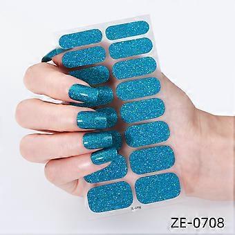 Reine farbe zwiebel pulver flash nagellack film nagel aufkleber beliebte nagel aufkleber nagel aufkleber ZE-0708 bare stück + nagel datei