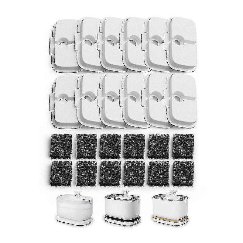 12 Pack Replacement Filters compatible with Dockstream Wireless Water Fountain Plwf005/plwf115/wf105, Pet Fount-AD