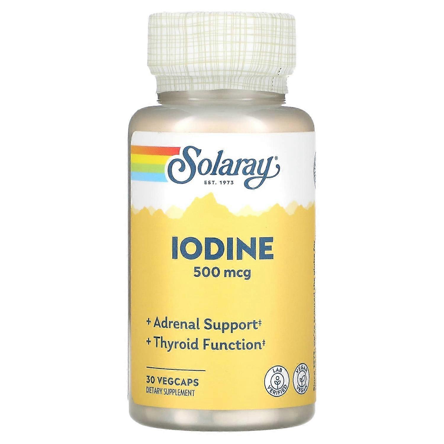 Solaray, Iodine, 500 mcg, 30 VegCaps