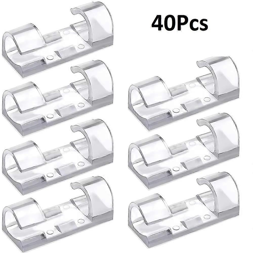 20/40PCS Cable Organizer Clips Cable Management Wire Manager Cord Holder USB Charging Data Line Bobbin Winder Wall Mounted Hook