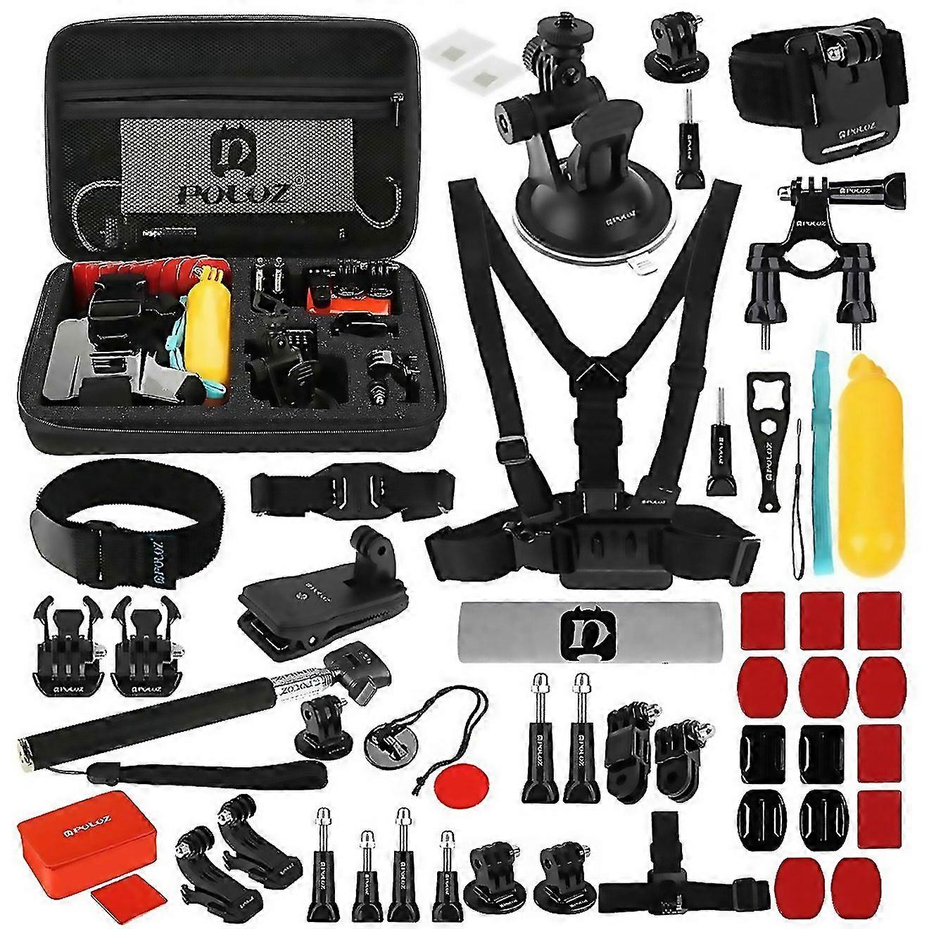 For Puluz 53 In 1 Accessories Total Ultimate Combo Kits With Eva Case For Gopro Insta360 Dji And Oth