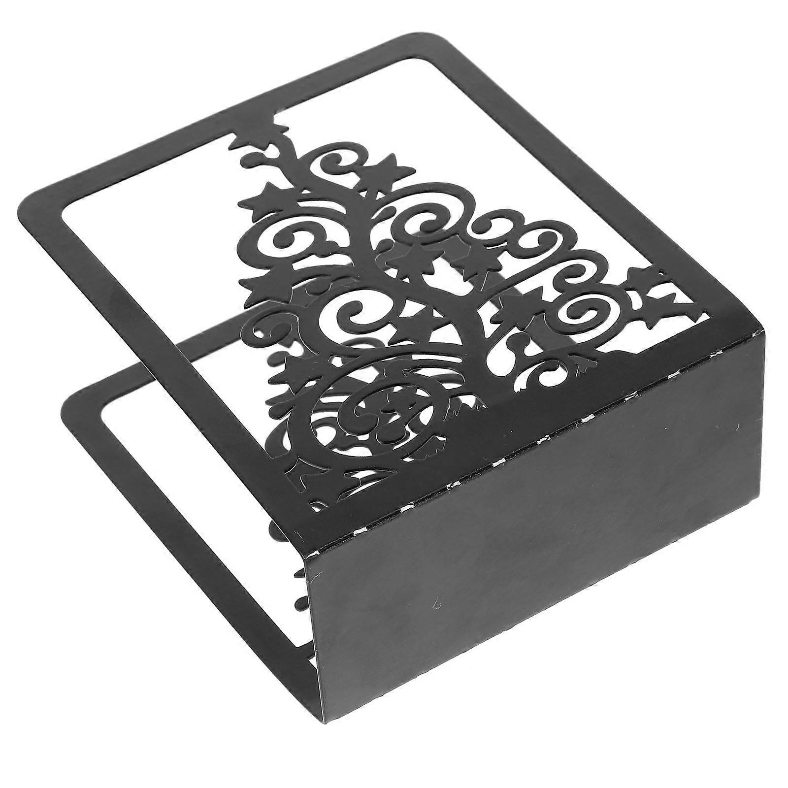 Christmas Tree Napkin Holder for Storage 5Pcs Black Iron Table Model