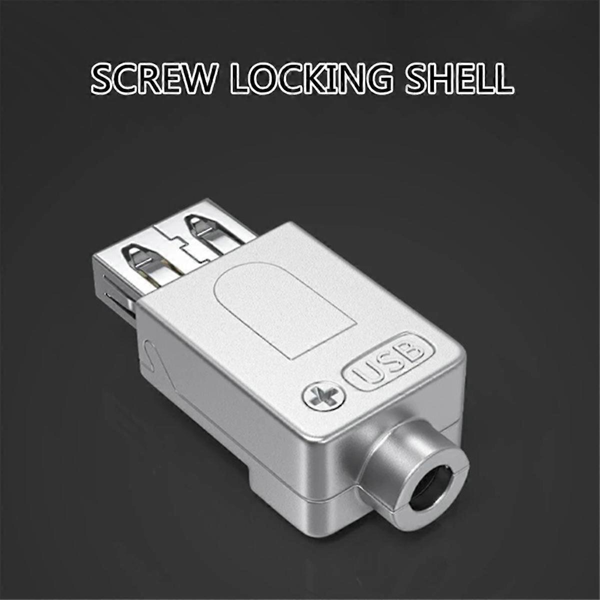 USB2.0 Solderless Adapter Metal Case USB 2.0 Terminal Block Data Connector USB Screw Terminal Board Plug Female