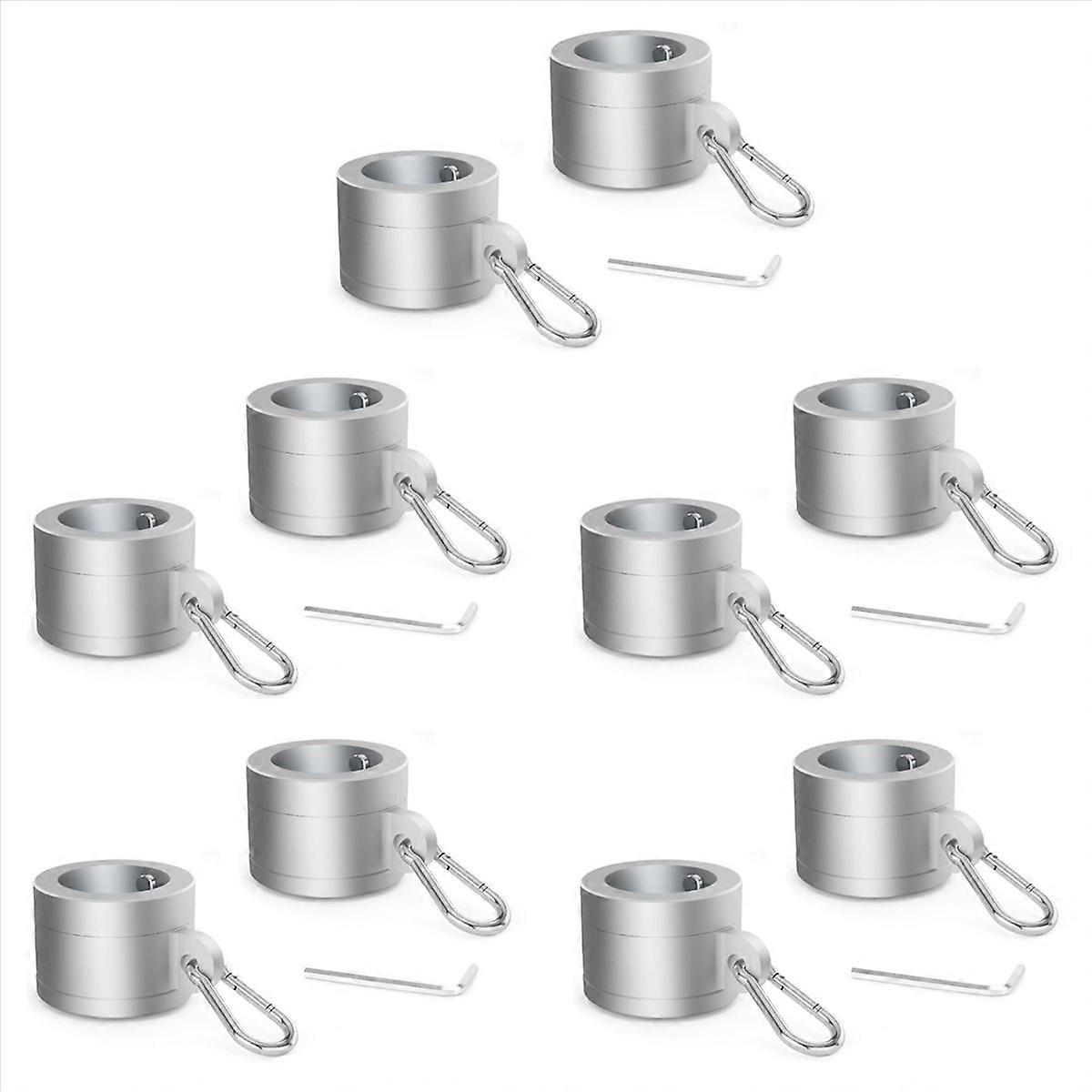 5 Pair Aluminum Alloy Flag Pole Rings 1In, 360 Degree Rotating Flag Mounting Rings for 0.75-1.02 Inc