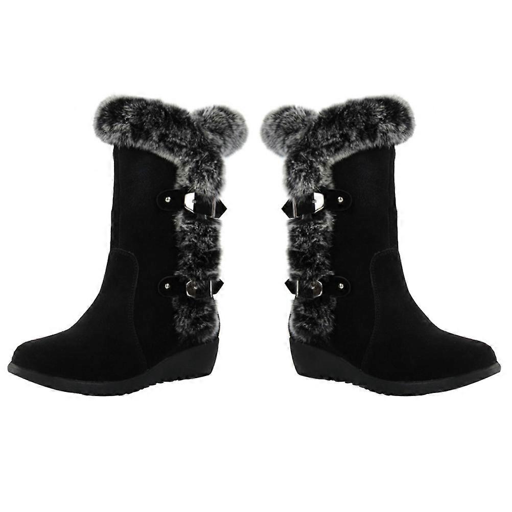 Black Plush Boots for Winter Comfort 1Pcs